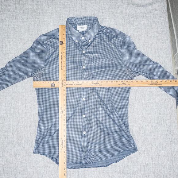 Ministry of Supply Men's Slim fit Button Down Shirt blue check Size Large - Picture 6 of 7
